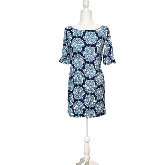 Lilly Pulitzer Sz S Shells Mermaid Blue Somerset Mini Dress in Hey Sailor Print - Picture 2 of 9